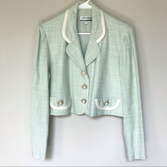Vintage Oberon New York Cropped Blazer Y2K 90s Clueless 12 - Picture 1 of 8